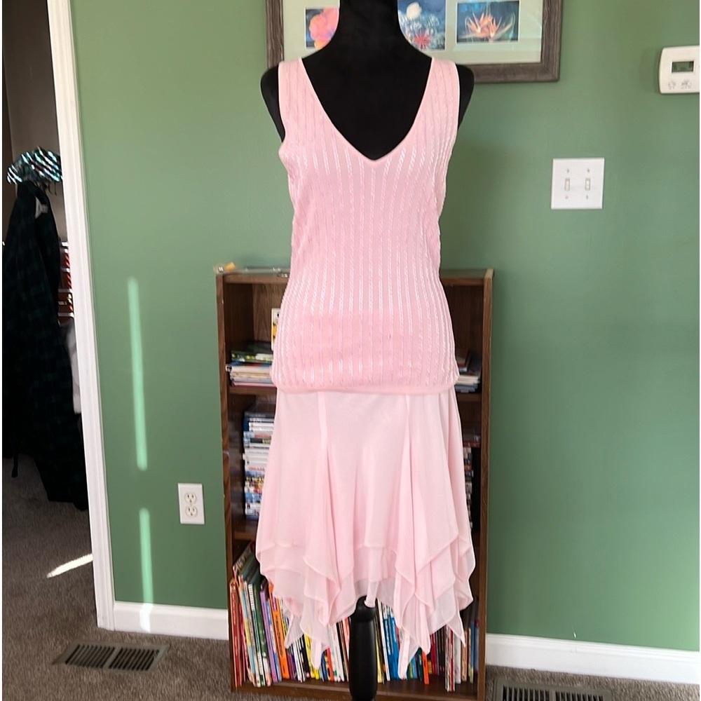 Marina 2 piece Beaded Tank Style Top With matching Scalloped Skirt. NWT